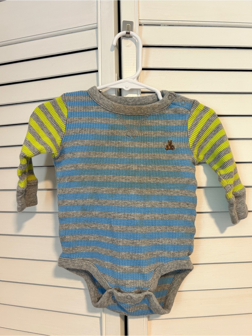 Baby Gap - Striped Blue & Gray Baby Onesie